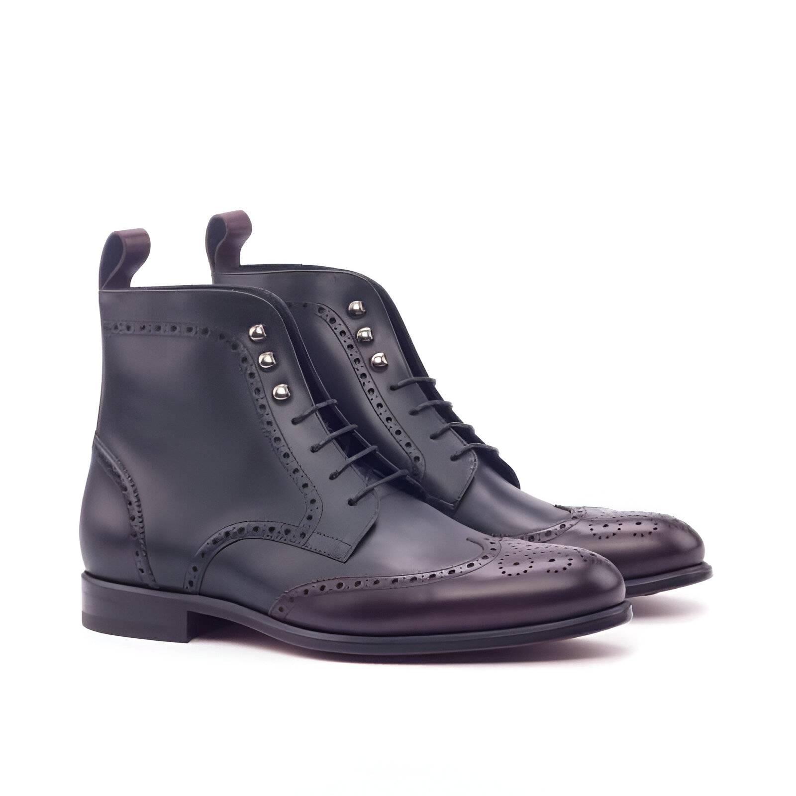 Black Men's Military Brogue Boots