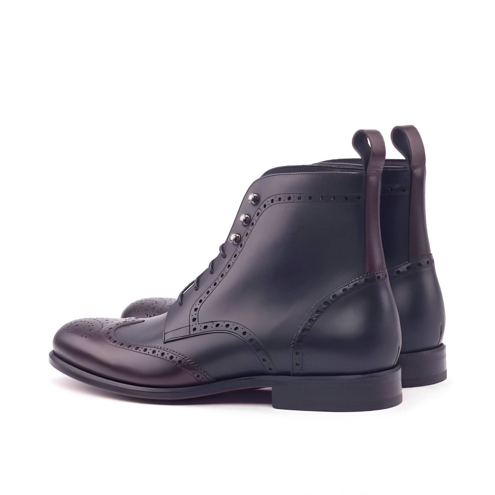 Black Men's Military Brogue Boots