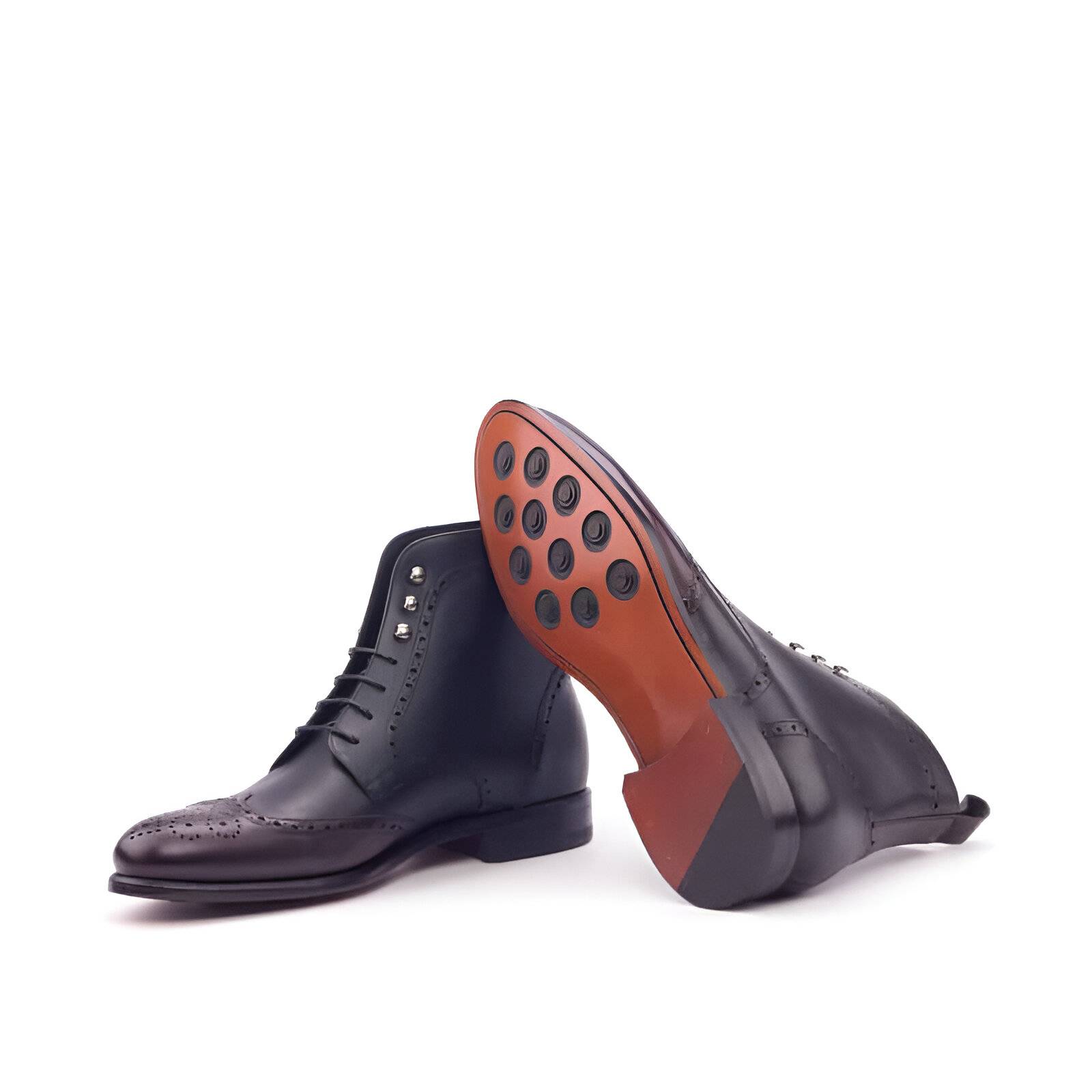 Black Men's Military Brogue Boots