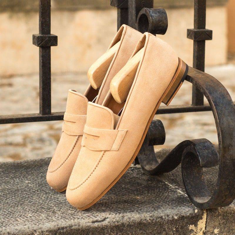Custom Made Wellington Slippers in Camel Kid Suede