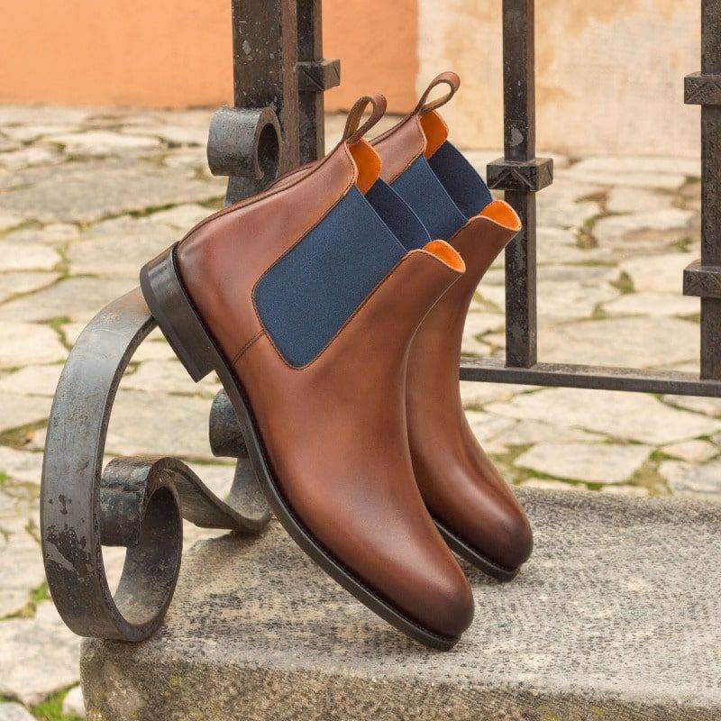 Custom Made Chelsea Boot Classic in Medium Brown Painted Calf Leather