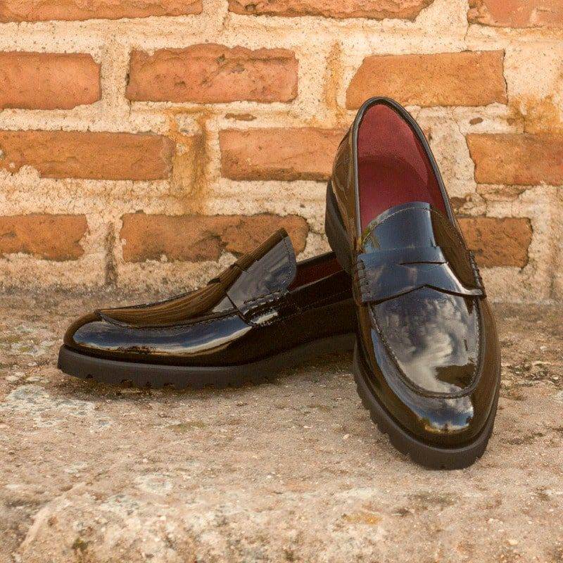 Custom Made Women’s Loafers in Black Patent Leather