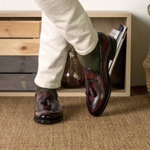 Burgundy Men's Goodyear Welt Tassel Loafers