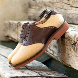 Tan and Brown Men's Saddle Shoes