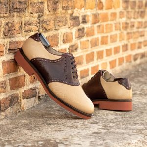 Tan and Brown Men's Saddle Shoes