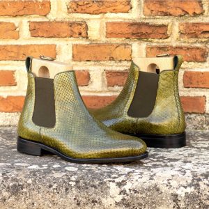 Green Python Men's Chelsea Boots