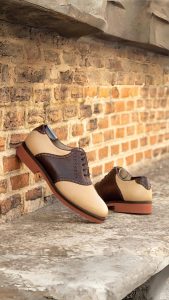 Brown and Tan Mens Saddle Shoes
