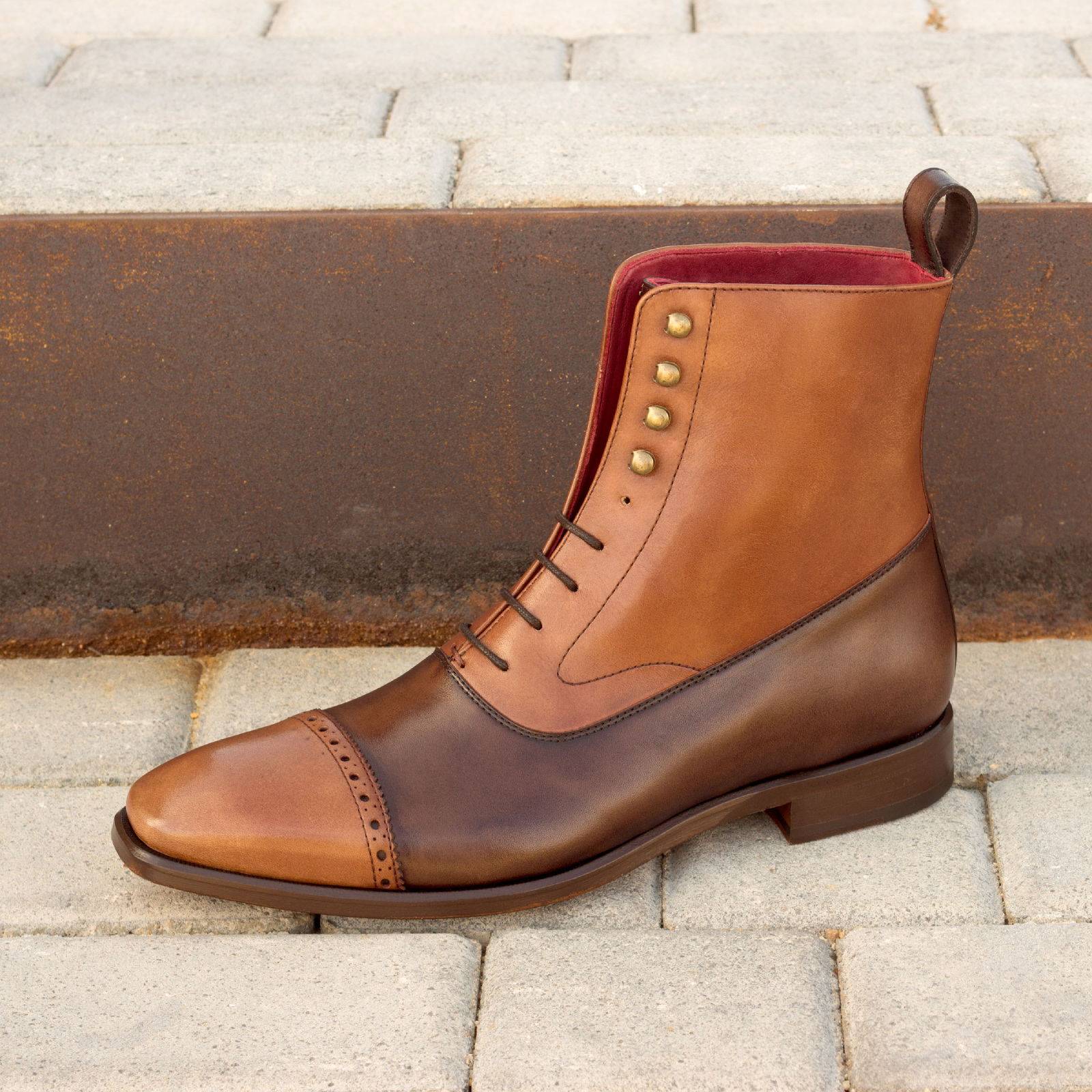 Two Tone Brown Men's Balmoral Boots