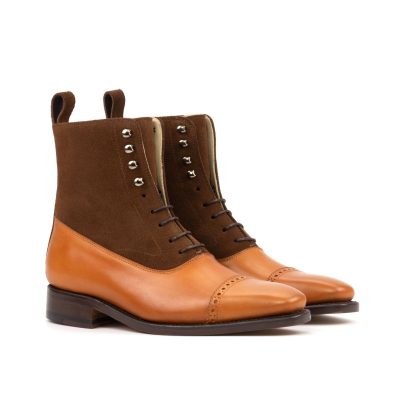 Two Tone Brown Men's Balmoral Boots