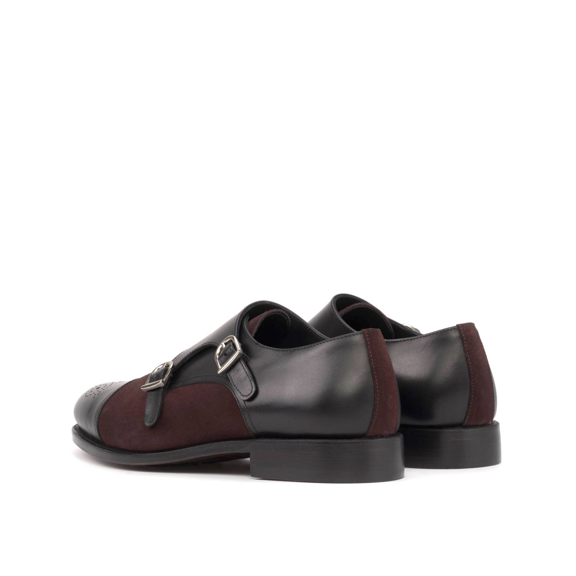 Black and Burgundy Men's Double Monks