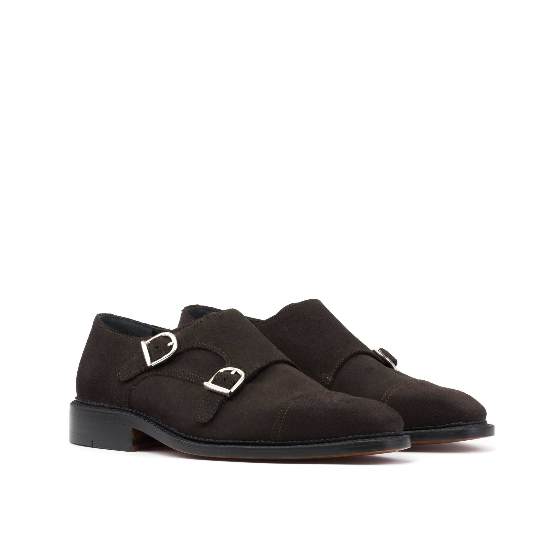 Brown Suede Men's Double Monks