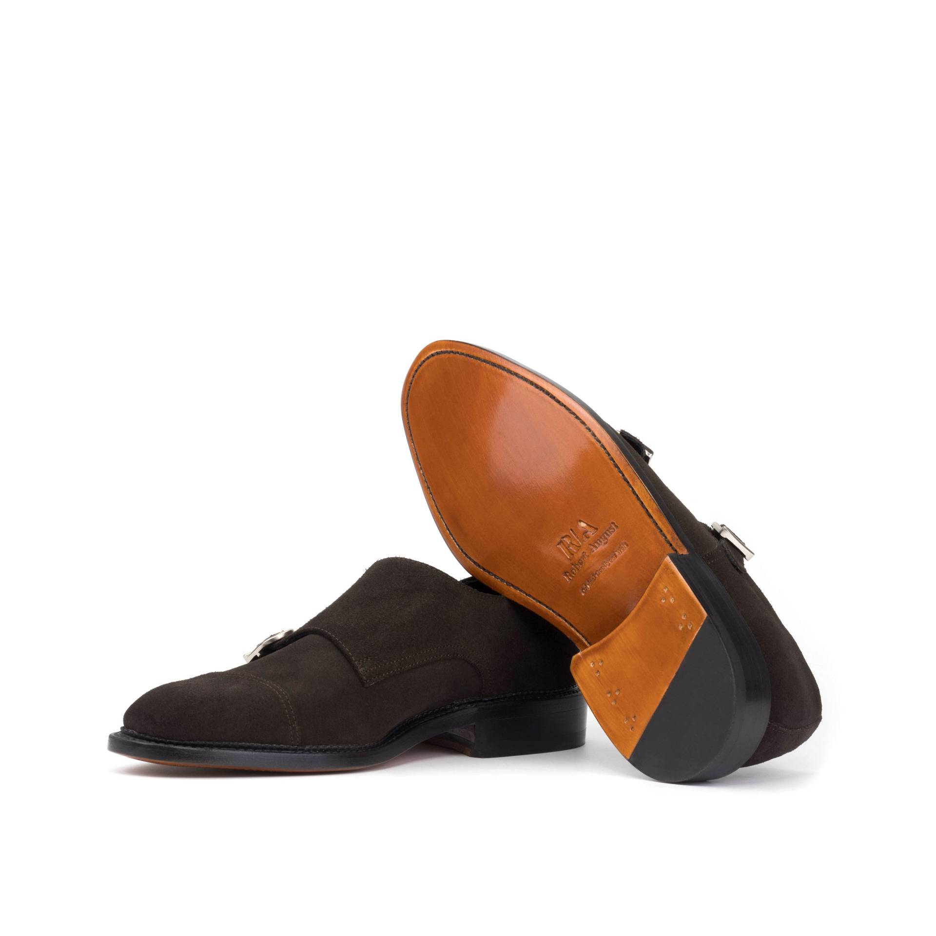 Brown Suede Men's Double Monks