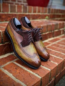 Cognac Hand Patina Men's Longwing Bluchers