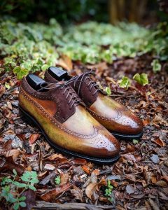 Cognac Hand Patina Men's Longwing Bluchers