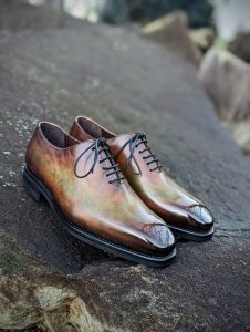 Brown Hand Patina Men's Wholecut Oxfords