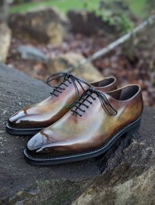 Brown Hand Patina Men's Wholecut Oxfords