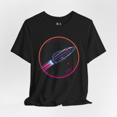 Synthwave Starship - Premium Jersey Cotton Graphic Tee