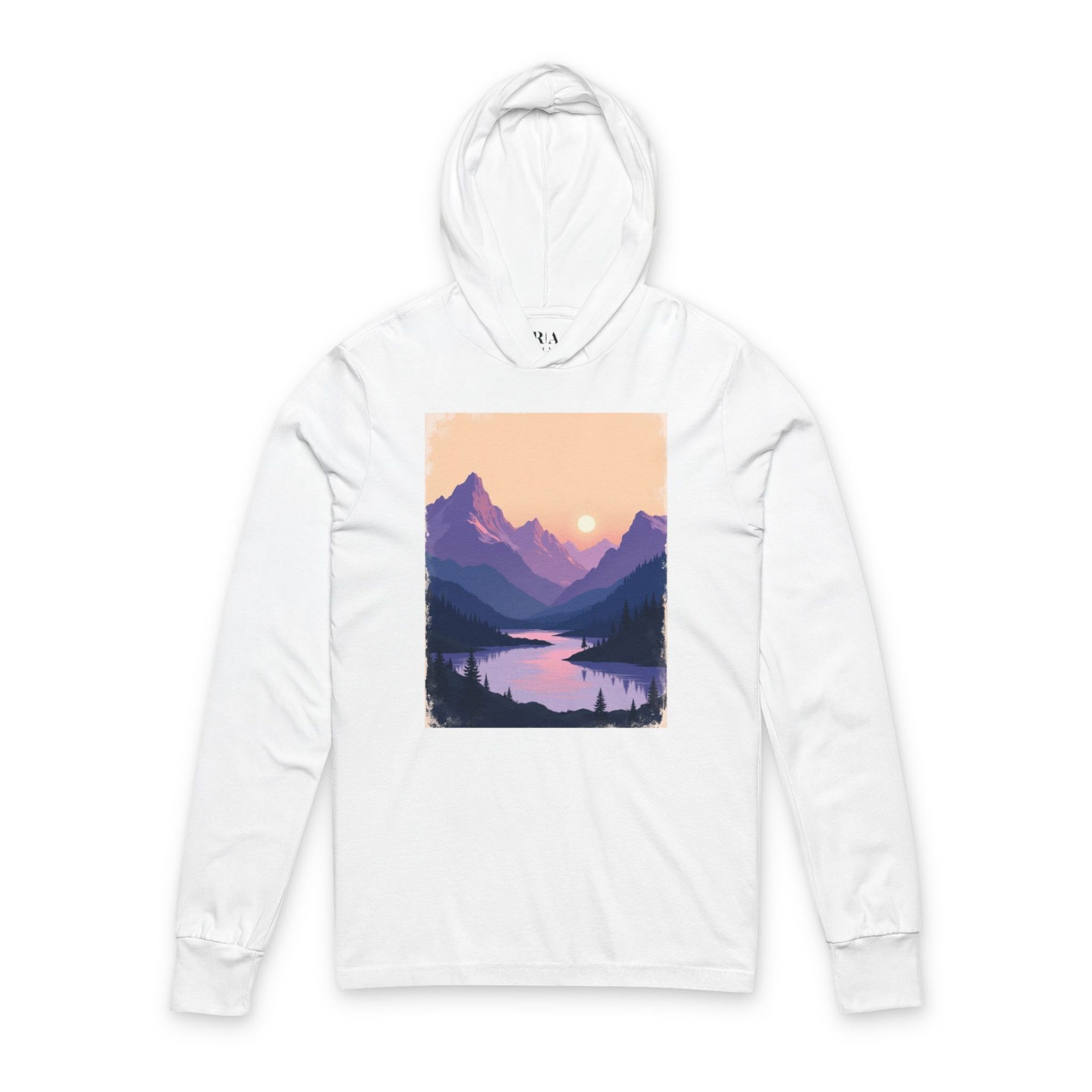 Alpine Afterglow - Hooded Long Sleeve Tee Shirt