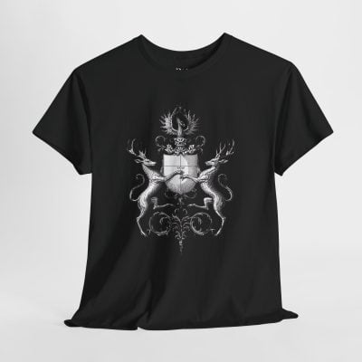 Heraldic Shield Flanked by Stags - Graphic Tee